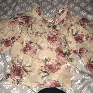 Shear floral crop top